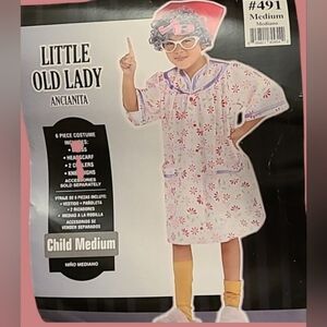 EUC-LITTLE OLD LADY COSTUME FOR KIDS Size 8-10 Child MED.